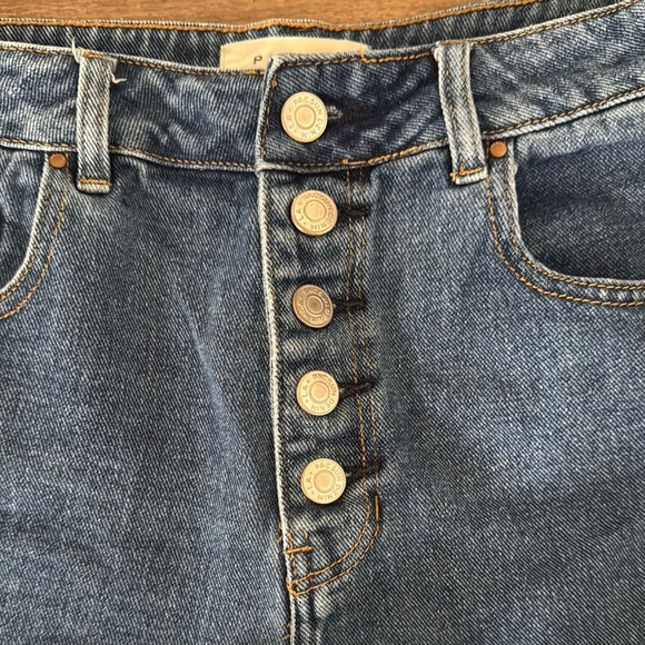 PacSun Blue Jean Shorts High-Waisted Cuffed - Picture 2 of 8